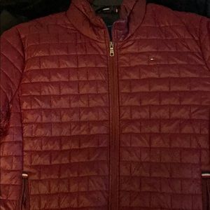 A Burgandy tommy hilfiger coat